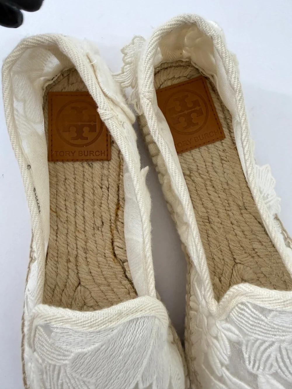 Tory Burch Darian Guipure Lace Flower Espadrilles Cream 8.5 Casual Summer Boho